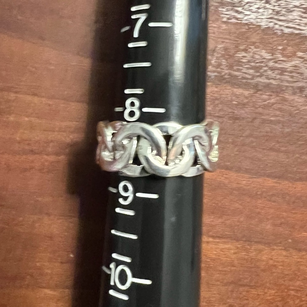 Sterling Silver Interlocking Circle Link Ring | C… - image 5